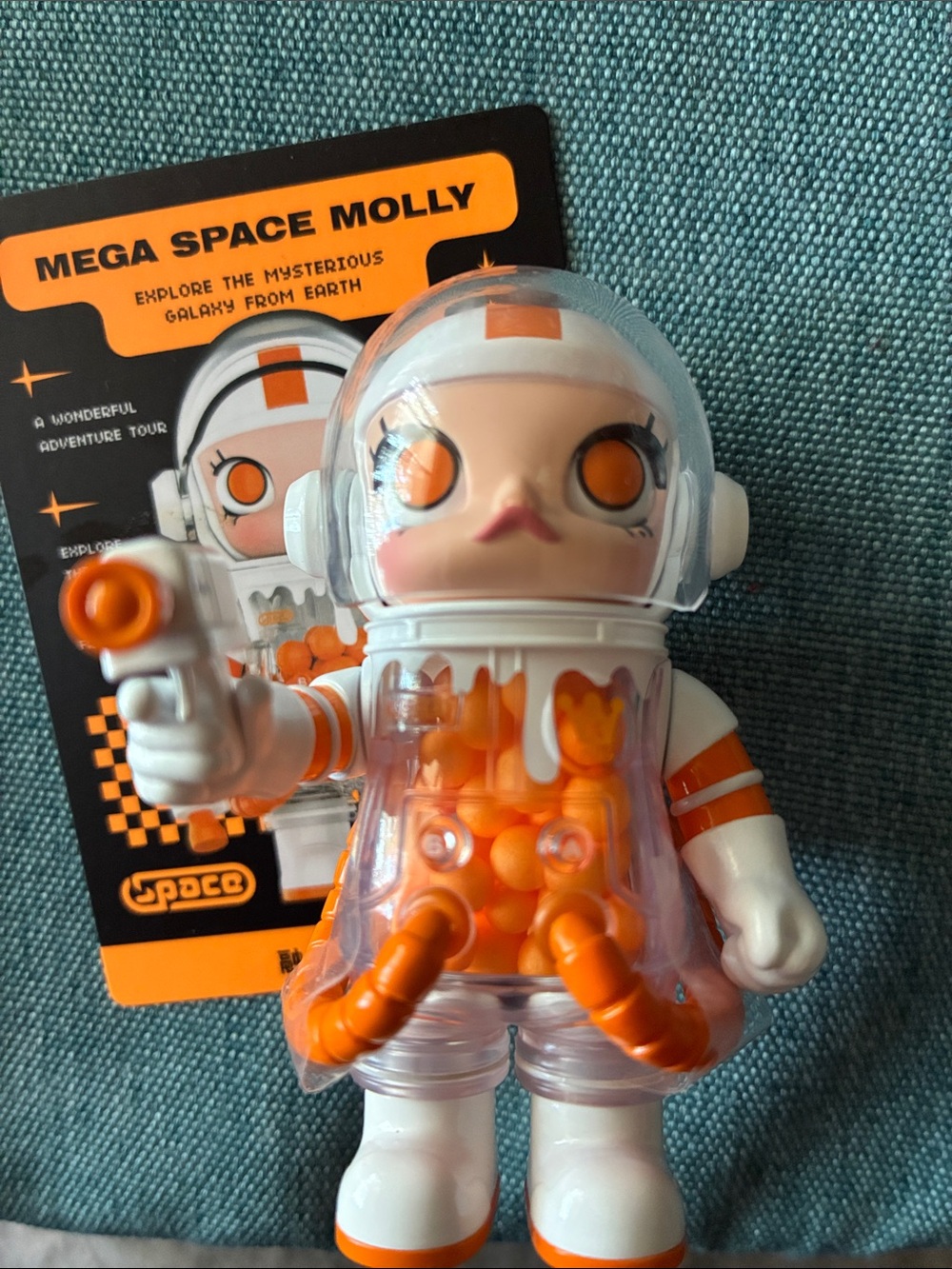 Mega Space Molly Melting Vinyl Astronaut Figure - Orange & White